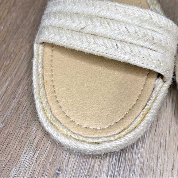 Lucky Brand Decime Woven Ivory White Slide Sandals Size 8.5 - Picture 10 of 10